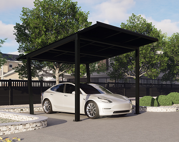 A solar carport in a residential home.