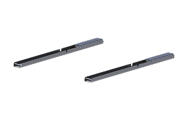 Two dark gray rectangular bar components, each with a lighter segment, against a black background.