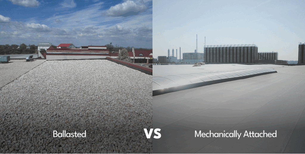 Comparing ballasted and mechanically attached